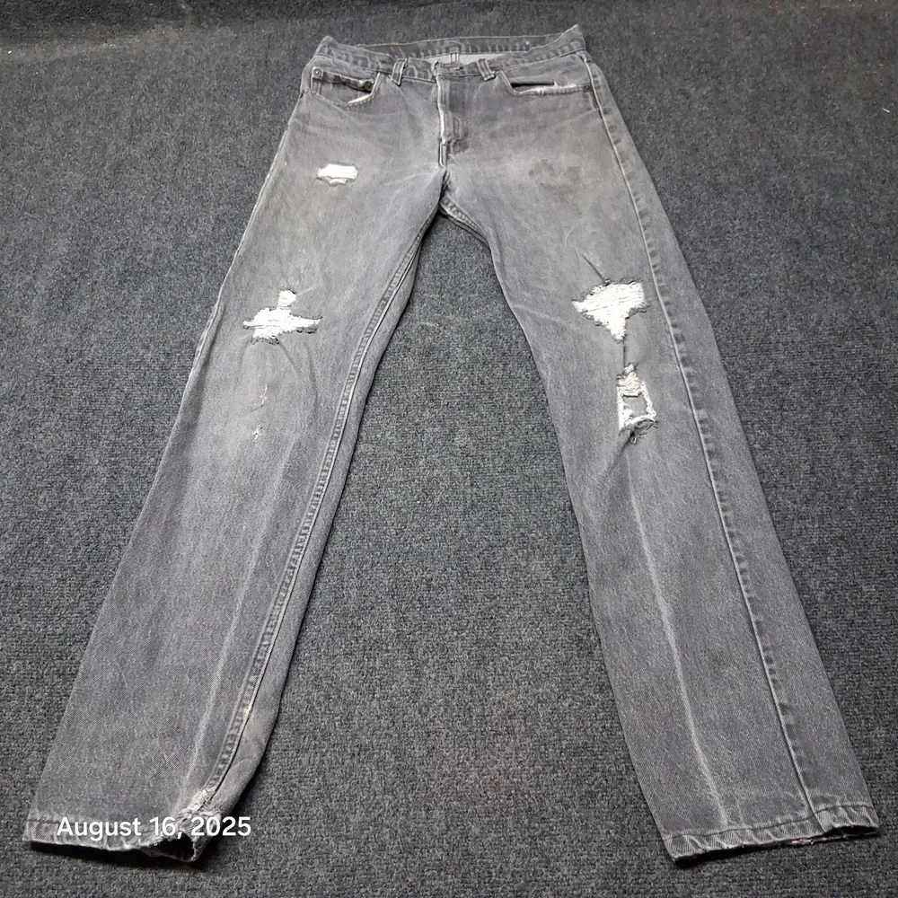 Vintage Levis Distressed Slim Fit Gray Jeans‎ Size 30x34 Straight Leg